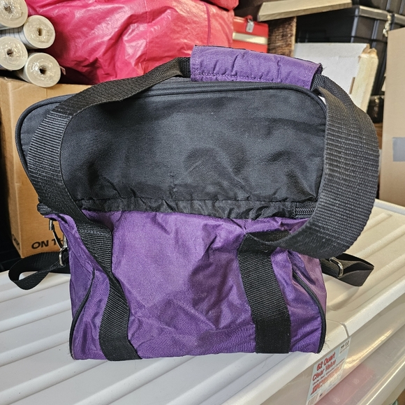 Ebonite Bowling Ball Bag Shoe Compartment  Vintage Purple Black - Picture 7 of 11